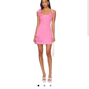 Elegant Pink Floral Mini Dress